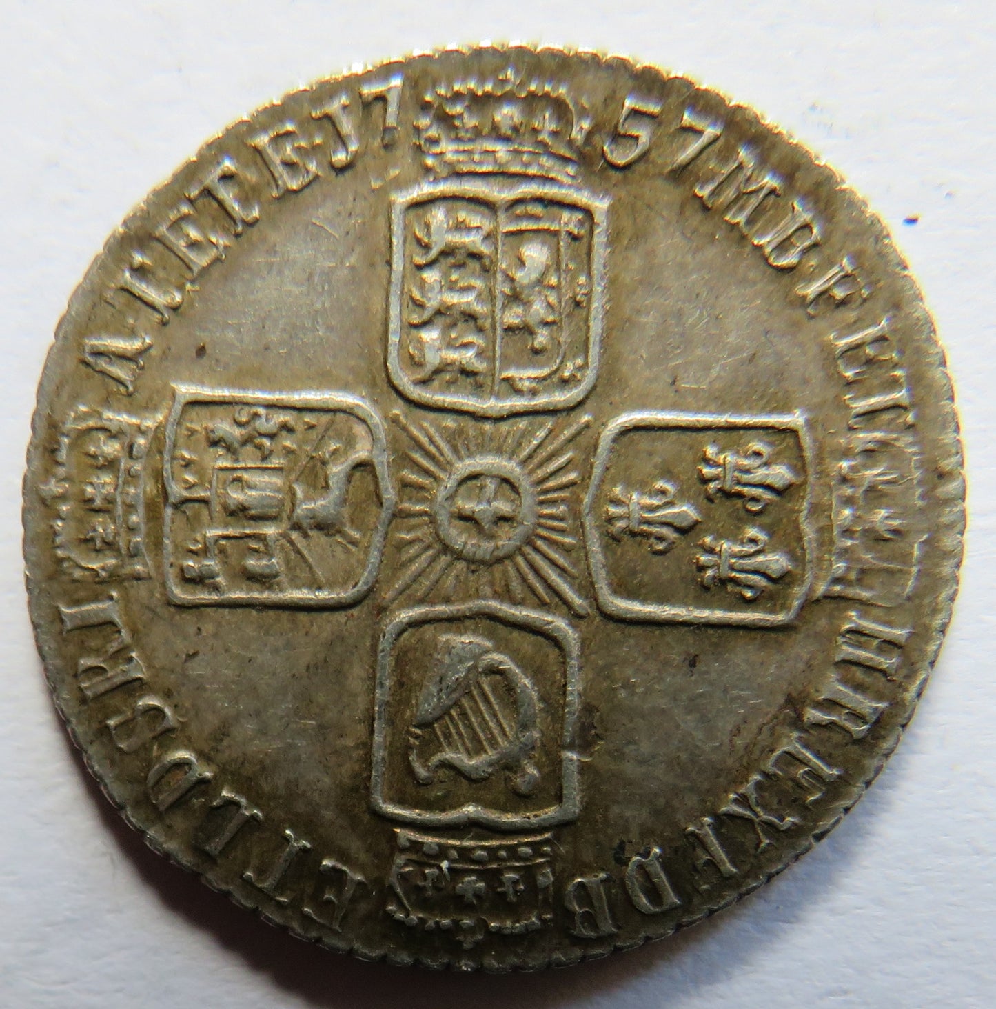 1757 King George II Silver Sixpence Coin In Higher Grade - Great Britain