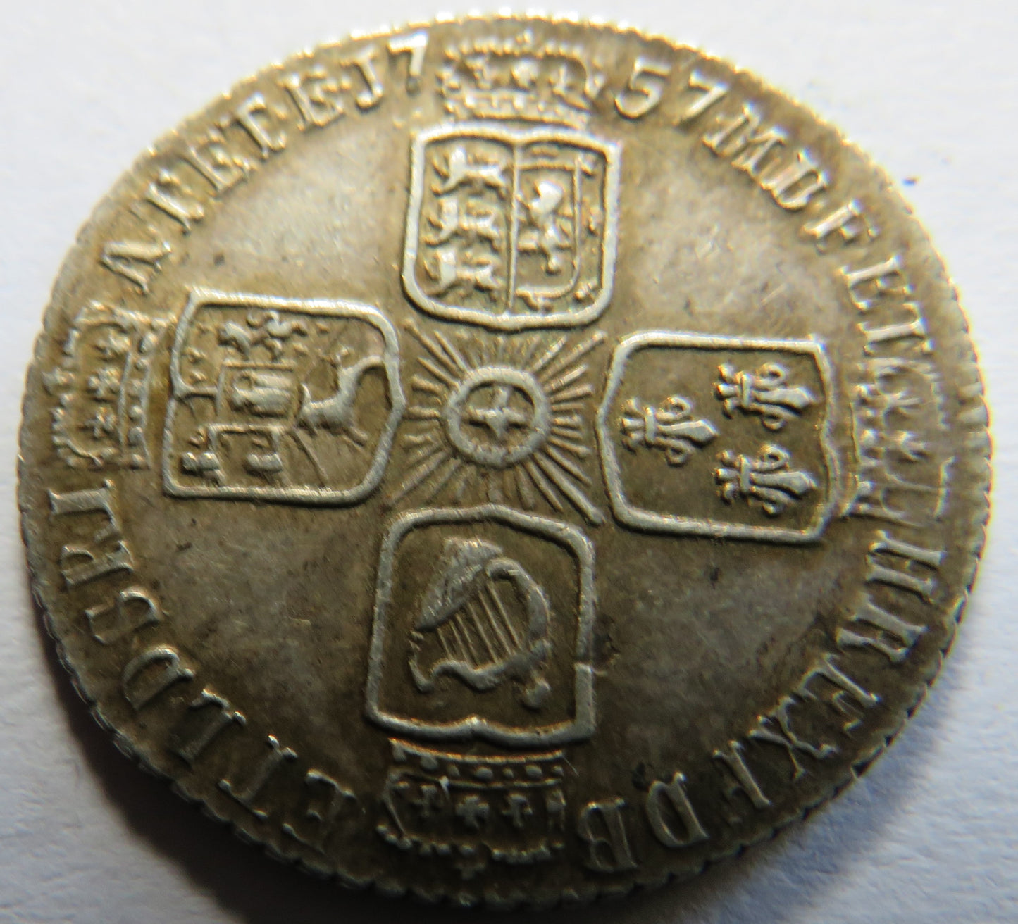 1757 King George II Silver Sixpence Coin In Higher Grade - Great Britain