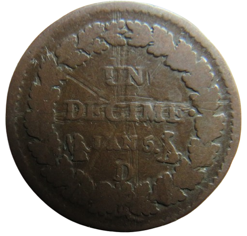 1796-97-D France Un Decime Coin
