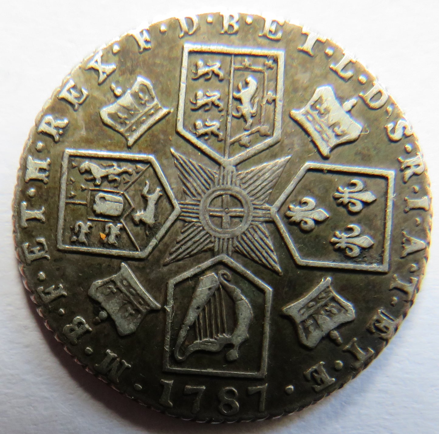 1787 King George III Silver Sixpence Coin With Hearts - Great Britain