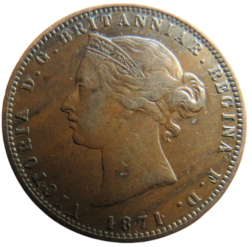 1871 Queen Victoria States of Jersey 1/13th of a Shilling Coin