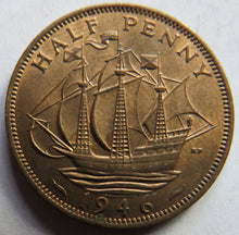 Load image into Gallery viewer, 1946 King George VI Halfpenny Coin In High Grade - Great Britain
