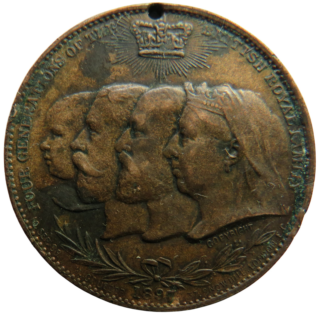 1897 Queen Victoria Diamond Jubilee Four Generations Medal