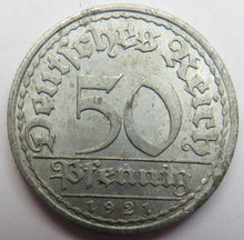 Load image into Gallery viewer, 1921-A Germany Weimar Republic 50 Pfennig Coin
