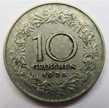 Load image into Gallery viewer, 1925 Austria 10 Groschen Coin
