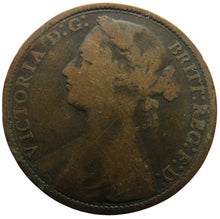 Load image into Gallery viewer, 1875 Queen Victoria Bun Head One Penny Coin Great Britain
