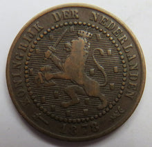 Load image into Gallery viewer, 1878 Netherlands One Cent Coin
