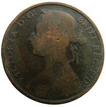 Load image into Gallery viewer, 1881-H Queen Victoria Bun Head One Penny Coin Great Britain
