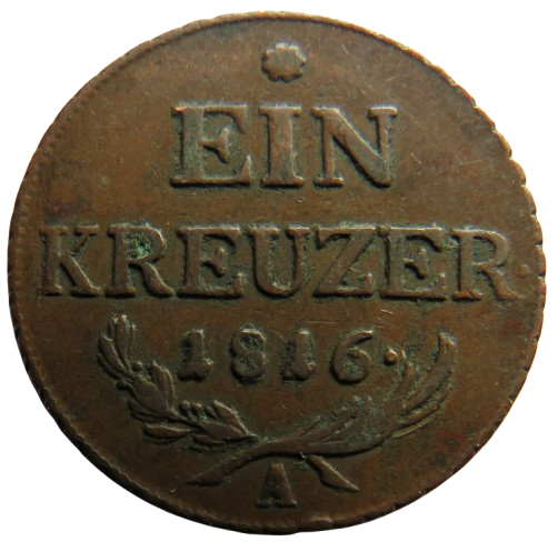1816-A Austria One Kreuzer Coin