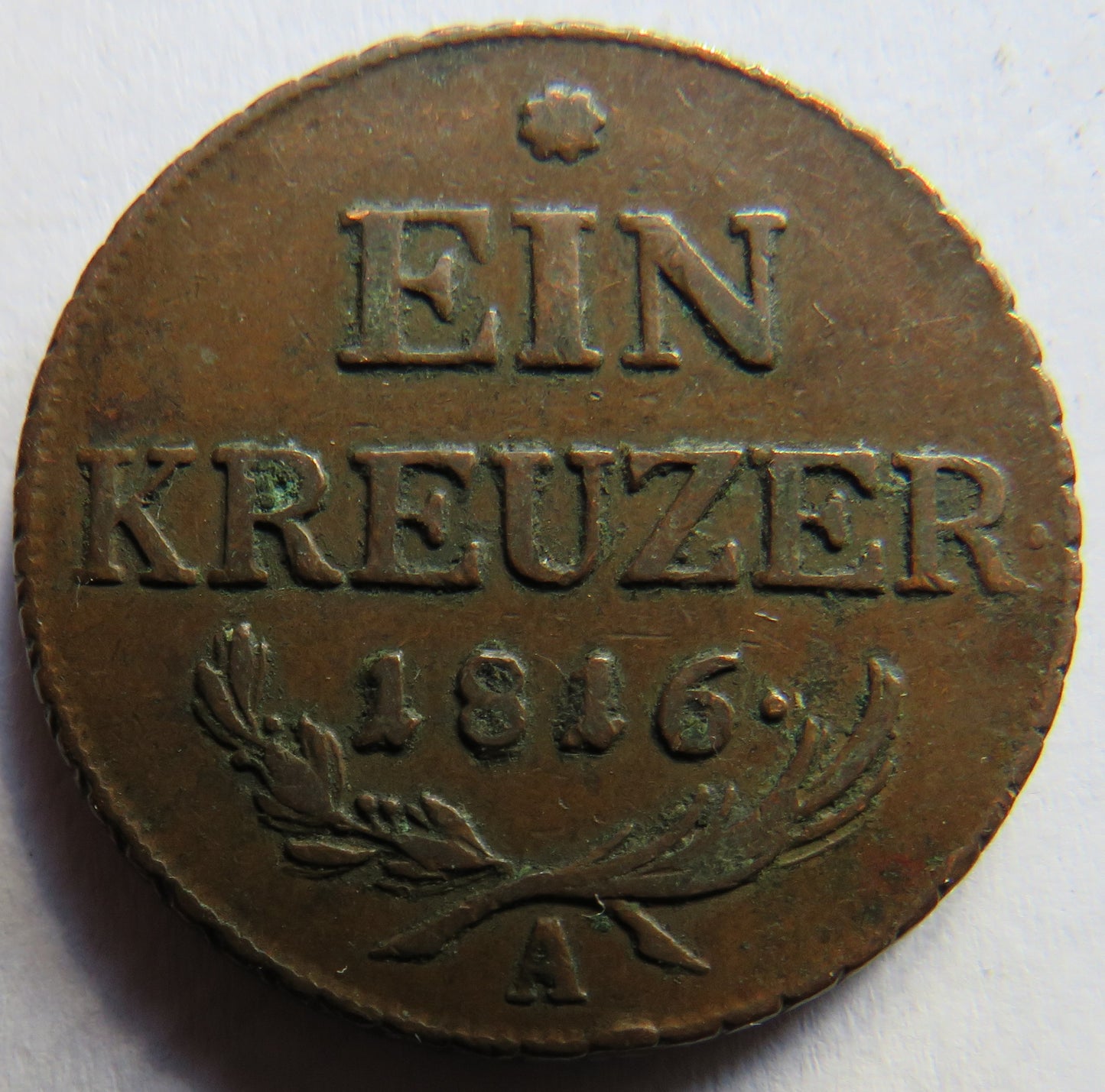 1816-A Austria One Kreuzer Coin