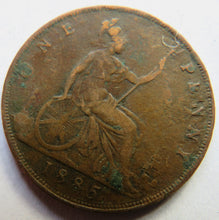 Load image into Gallery viewer, 1885 Queen Victoria Bun Head One Penny Coin Great Britain
