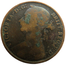 Load image into Gallery viewer, 1885 Queen Victoria Bun Head One Penny Coin Great Britain
