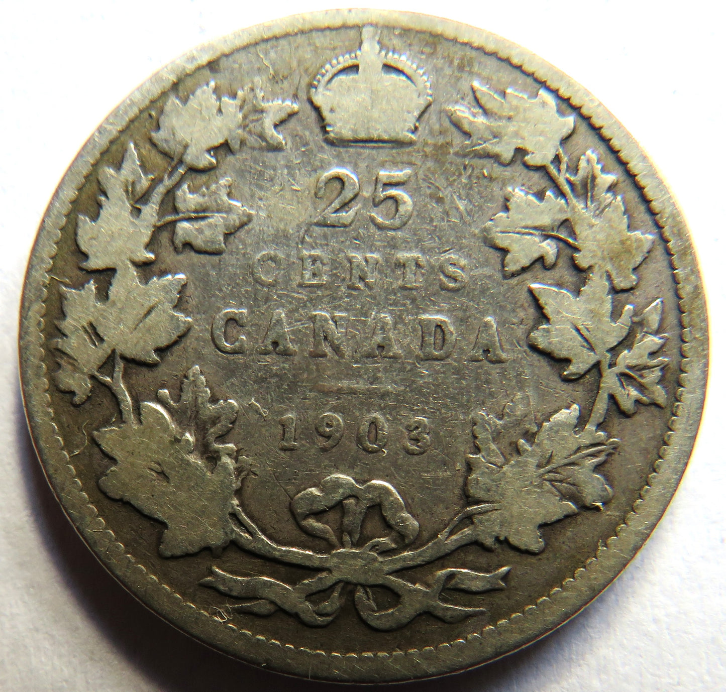 1903 King Edward VII Canada Silver 25 Cent Coin