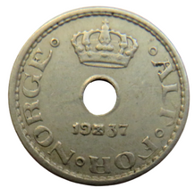 Load image into Gallery viewer, 1937 Norway 10 Ore Coin
