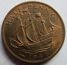 Load image into Gallery viewer, 1946 King George VI Halfpenny Coin In High Grade - Great Britain
