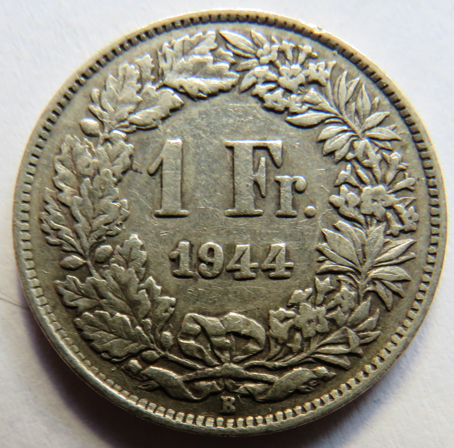 1944 Switzerland Silver 1 Franc Coin