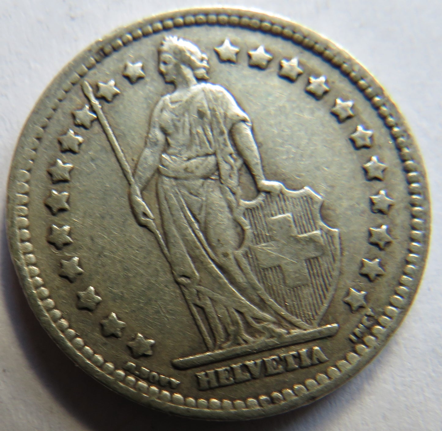 1944 Switzerland Silver 1 Franc Coin