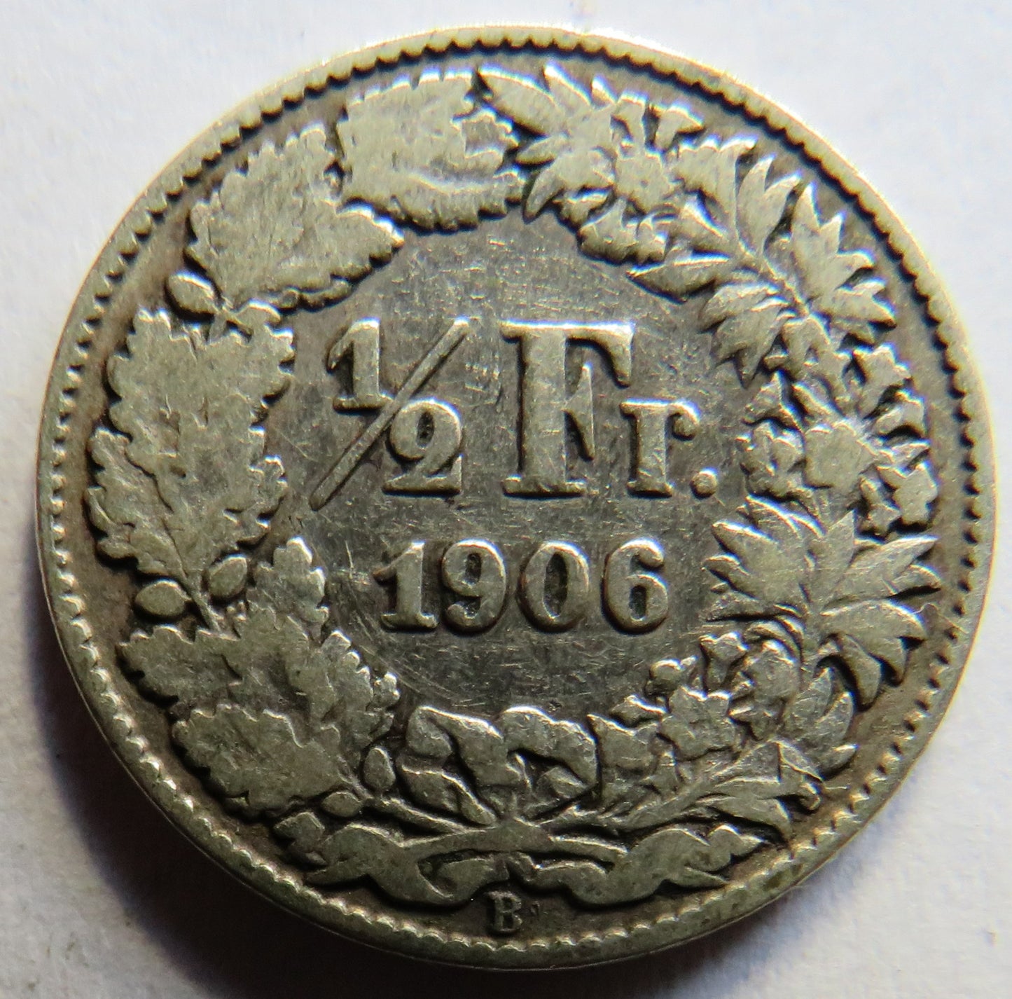 1906 Switzerland Silver 1/2 Franc Coin