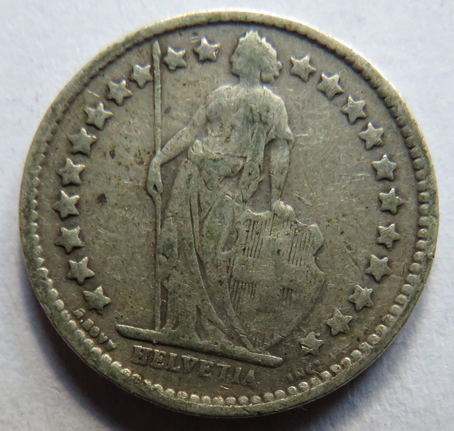 1921 Switzerland Silver 1/2 Franc Coin