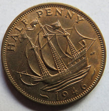 Load image into Gallery viewer, 1946 King George VI Halfpenny Coin In High Grade - Great Britain
