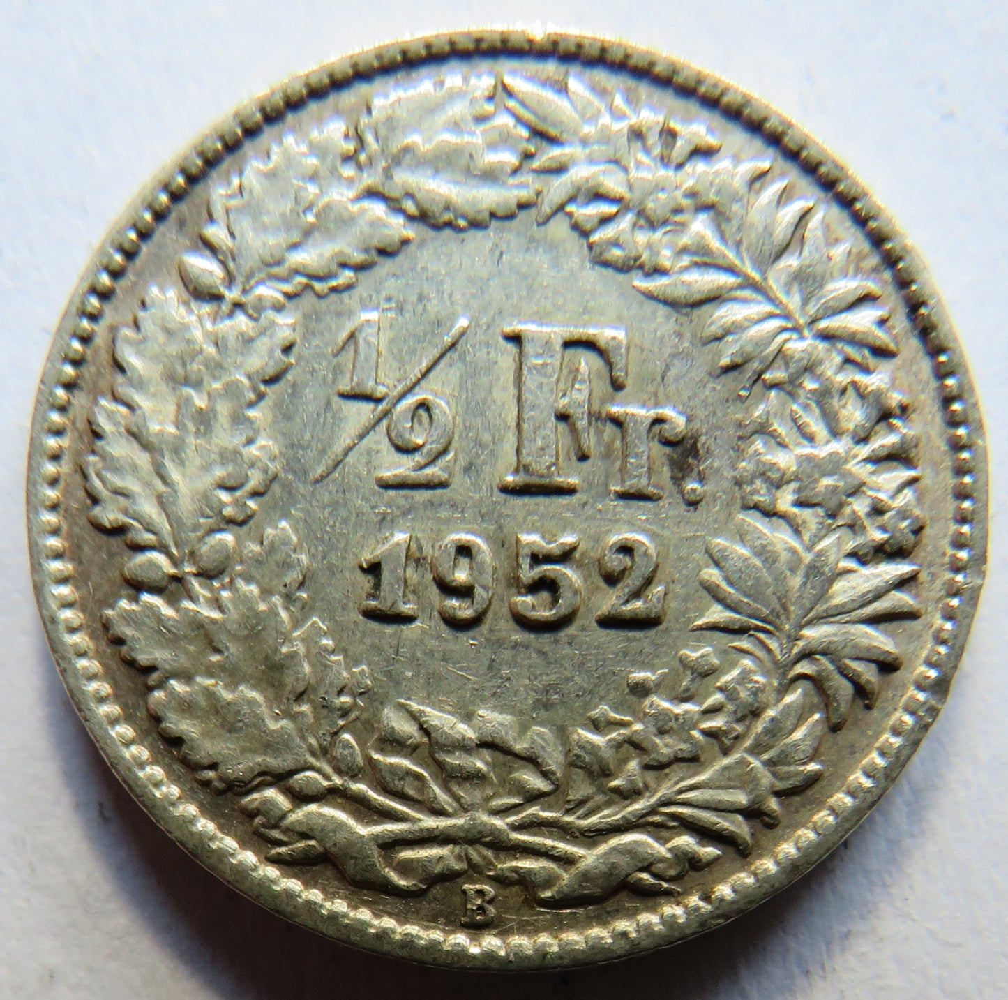 1952 Switzerland Silver 1/2 Franc Coin