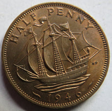 Load image into Gallery viewer, 1946 King George VI Halfpenny Coin In High Grade - Great Britain
