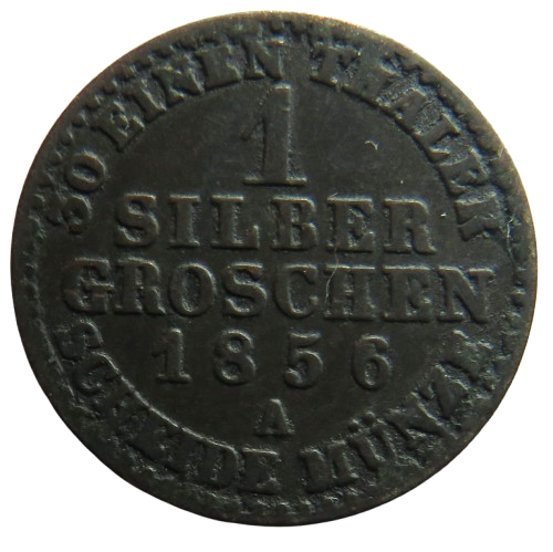 1856-A German States Prussia 1 Silber-Groschen Coin