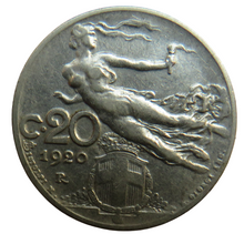 Load image into Gallery viewer, 1920 Italy 20 Centesimi Coin
