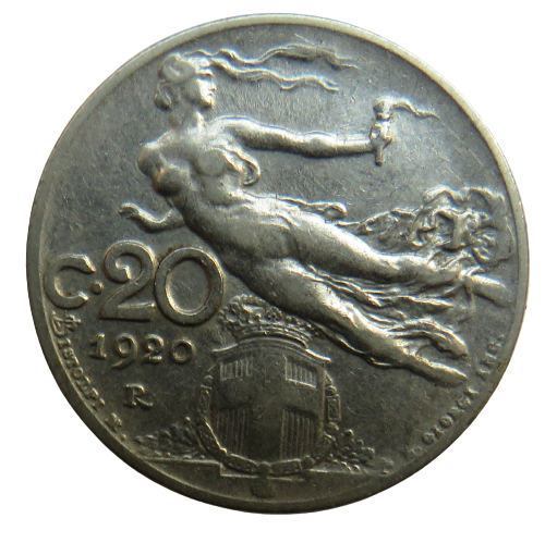 1920 Italy 20 Centesimi Coin