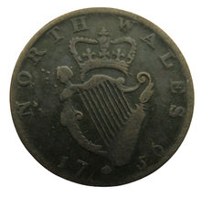 Load image into Gallery viewer, 1756 North Wales / George Rules Evasion Halfpenny Coin / Token
