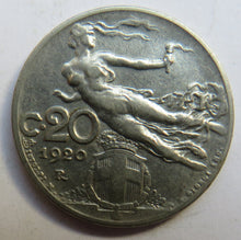 Load image into Gallery viewer, 1920 Italy 20 Centesimi Coin
