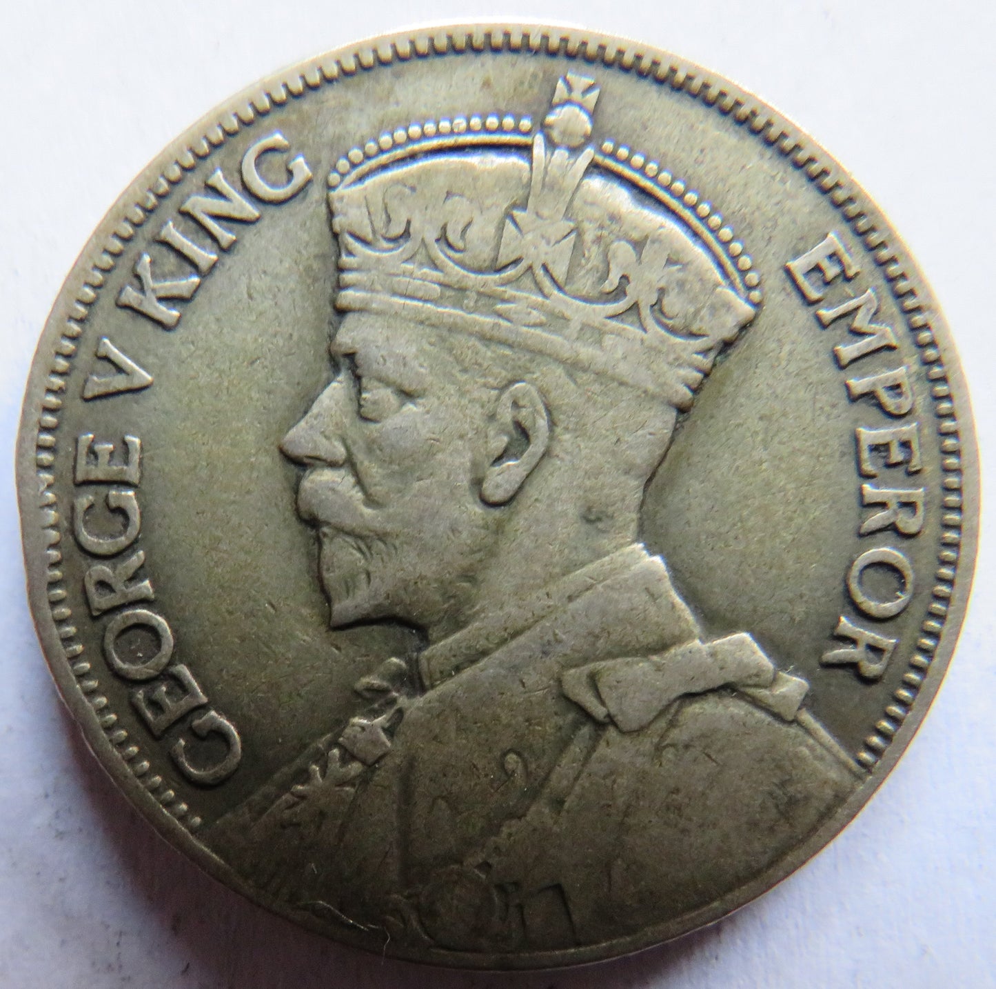 1934 King George V New Zealand Silver One Florin Coin