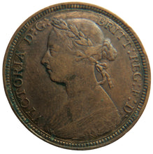 Load image into Gallery viewer, 1893 Queen Victoria Bun Head Halfpenny Coin - Great Britain
