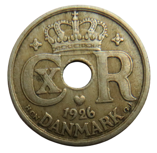 1926 Denmark 10 Ore Coin