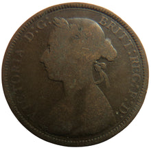 Load image into Gallery viewer, 1893 Queen Victoria Bun Head Halfpenny Coin - Great Britain
