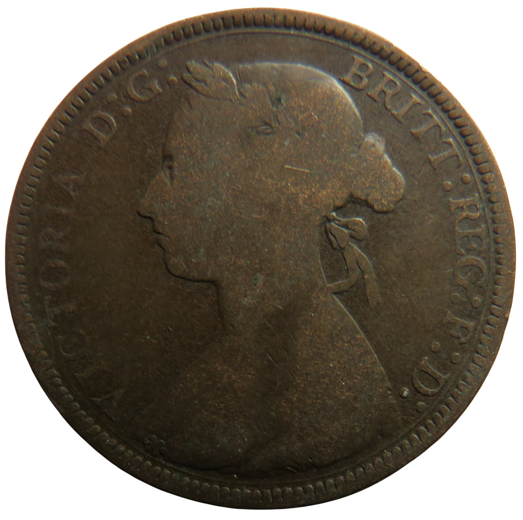 1893 Queen Victoria Bun Head Halfpenny Coin - Great Britain