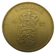 Load image into Gallery viewer, 1957 Denmark One Krone Coin
