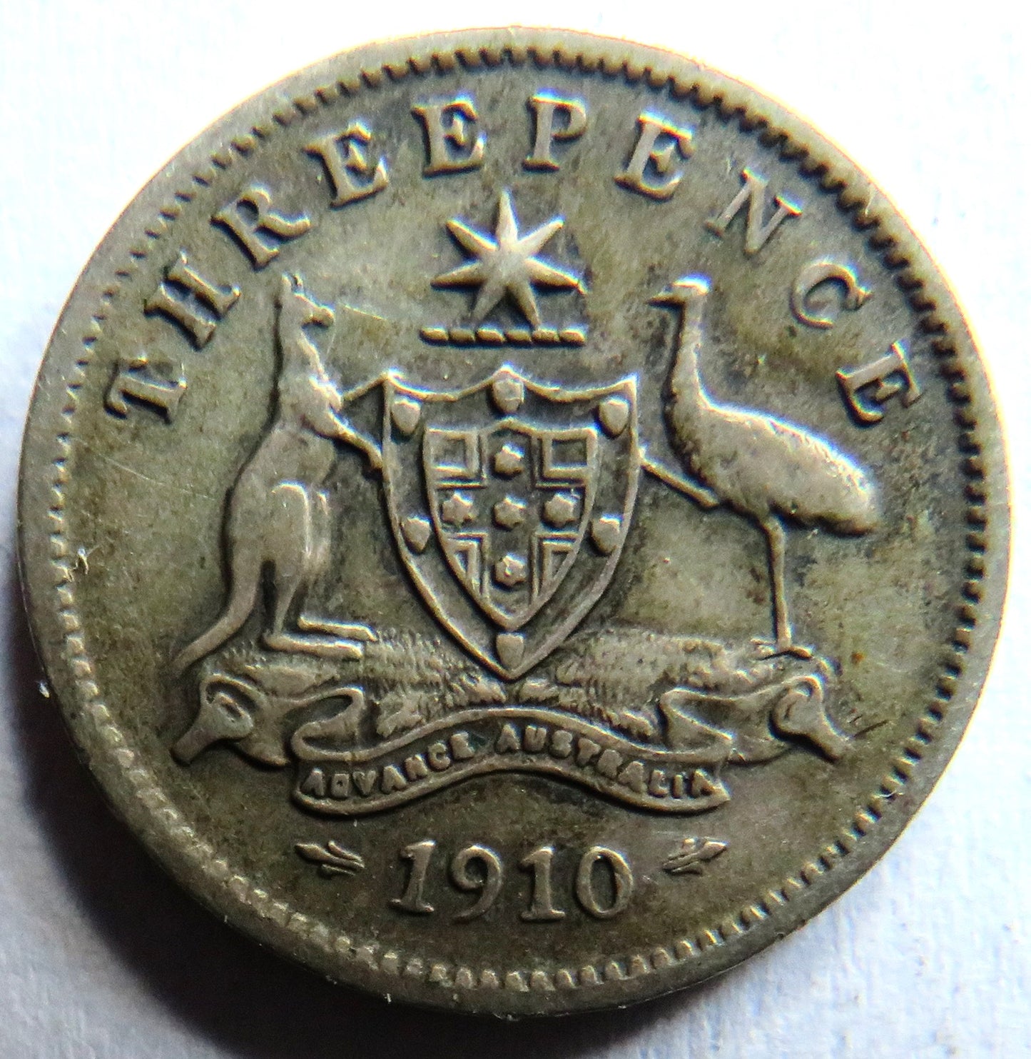 1910 King Edward VII Australia Silver Threepence Coin