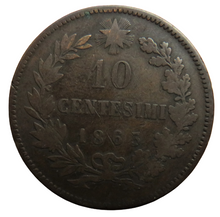 Load image into Gallery viewer, 1863 Italy 10 Centesimi Coin
