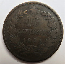 Load image into Gallery viewer, 1863 Italy 10 Centesimi Coin
