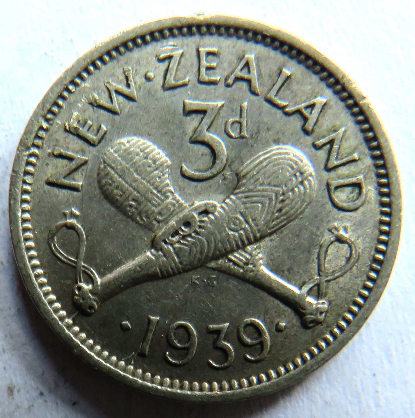 1939 King George VI New Zealand Silver Threepence Coin