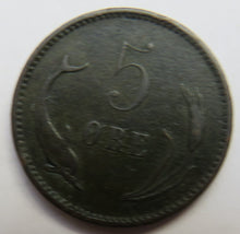 Load image into Gallery viewer, 1884 Denmark 5 Ore Coin
