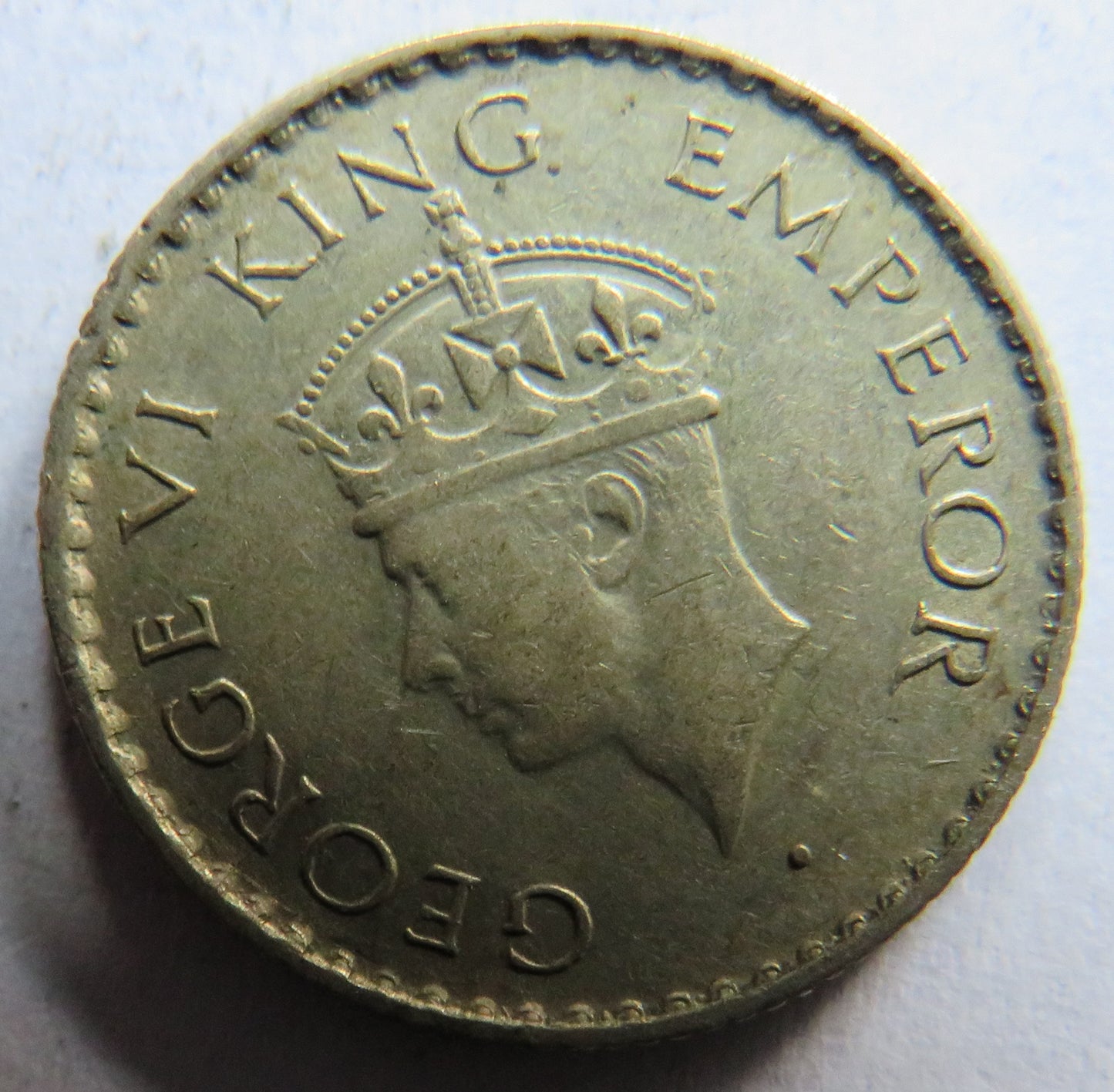 1940 King George VI India Silver 1/4 Quarter Rupee Coin