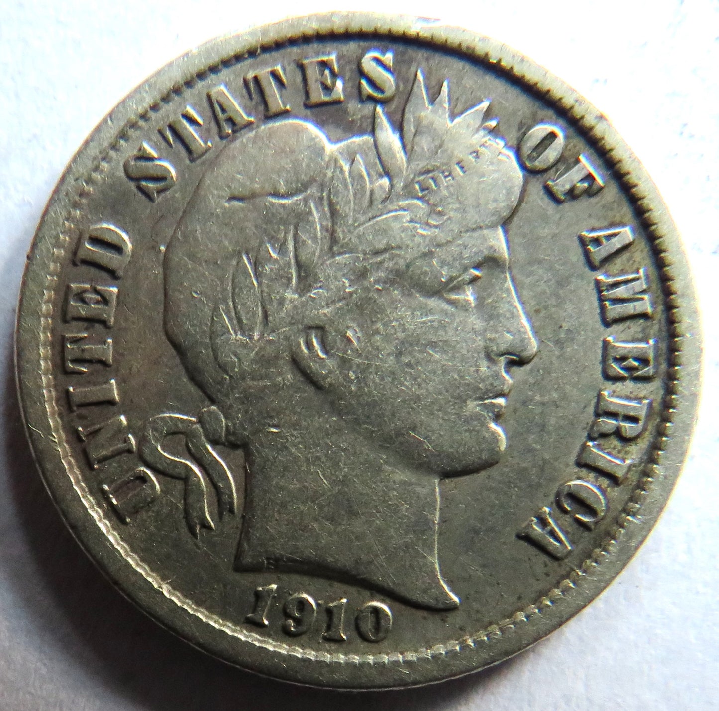 1910 USA Barber Silver Dime Coin