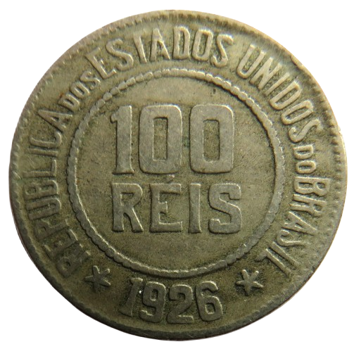 1926 Brazil 100 Reis Coin