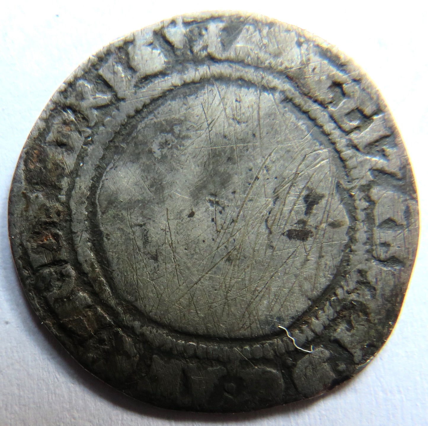 1570 Queen Elizabeth I English Silver Hammered Sixpence Coin