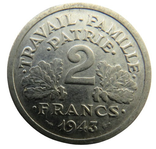 1943 France 2 Francs Coin