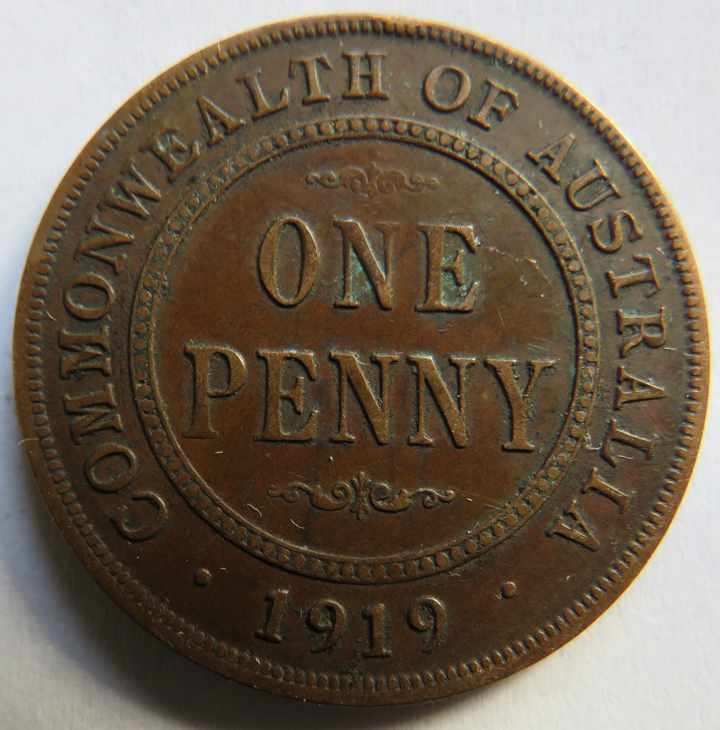 1919 King George V Australia One Penny Coin