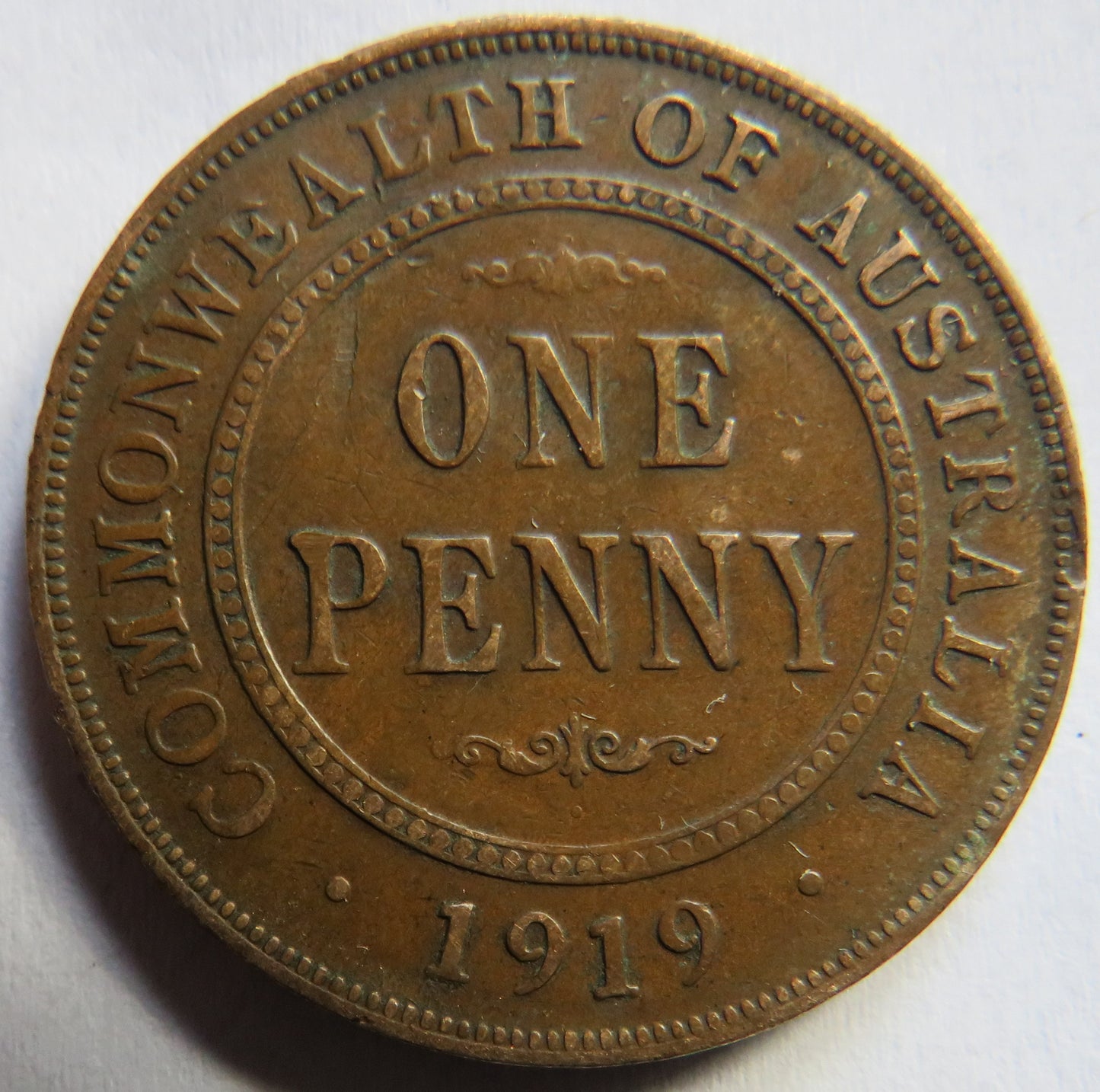 1919 King George V Australia One Penny Coin