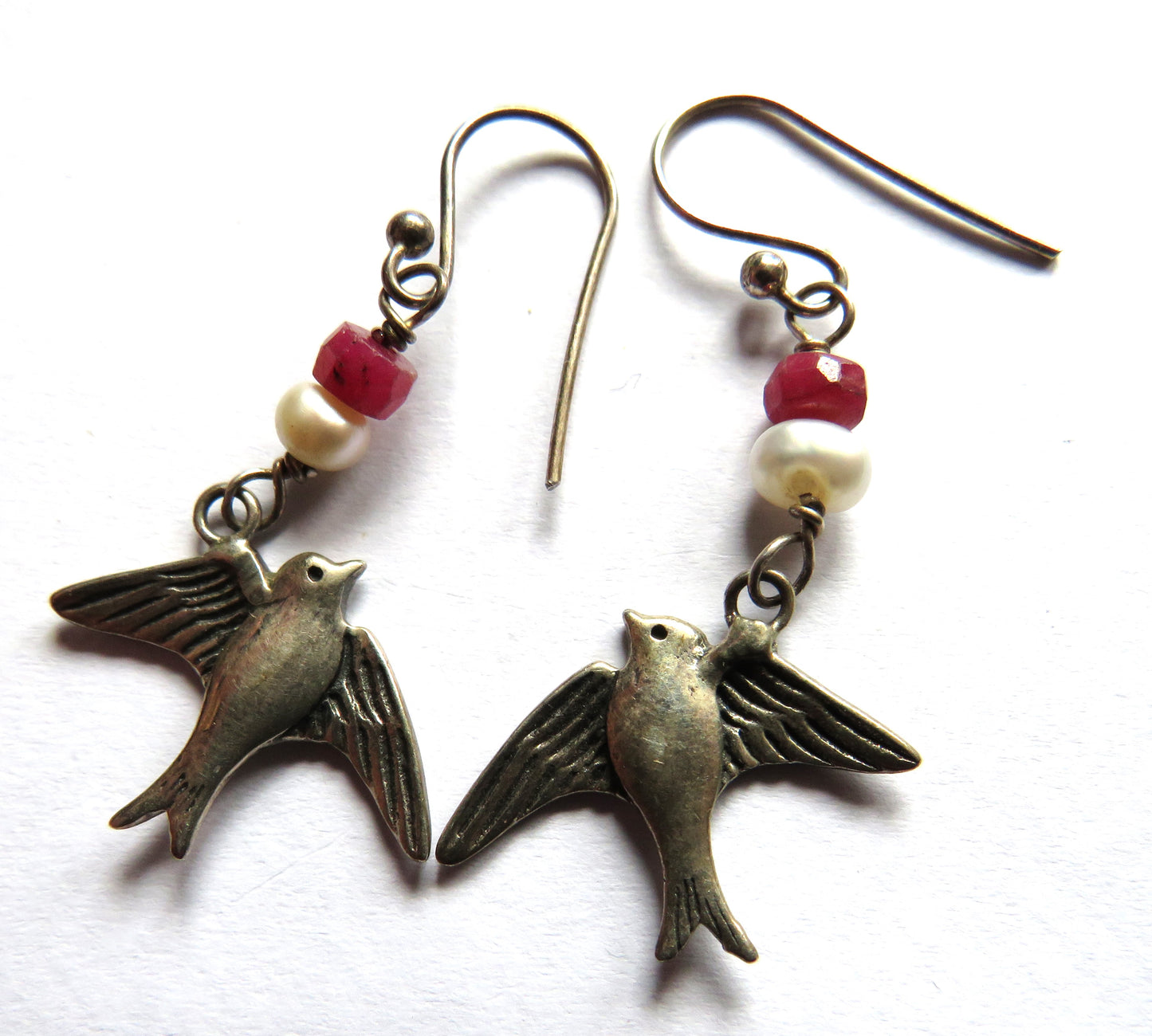 Pair of Ladies Sterling Silver Bird Earrings